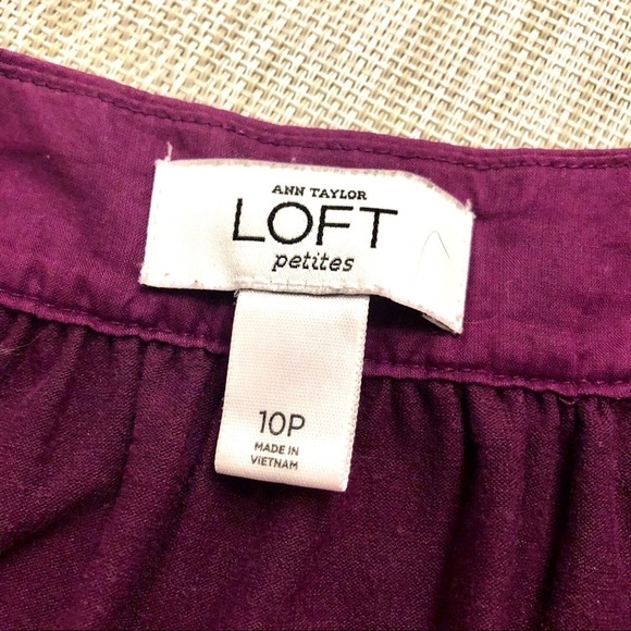 🎯3/$10 LOFT Sleeveless Plum Dress 10 Petite - Picture 7 of 8